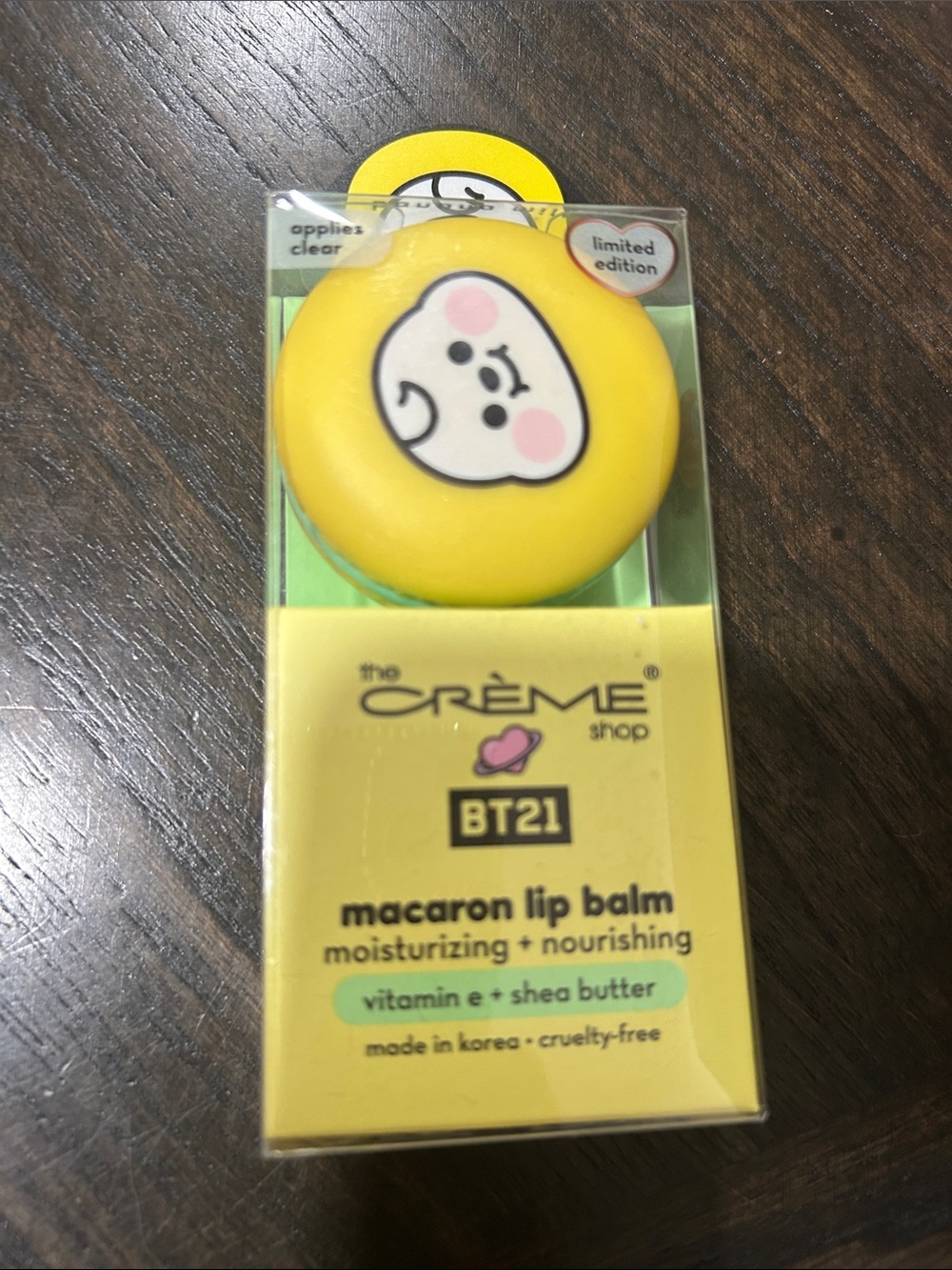 The Crème Shop BT21 Yellow Macaron Lip Balm – Hydrating & Nourishing